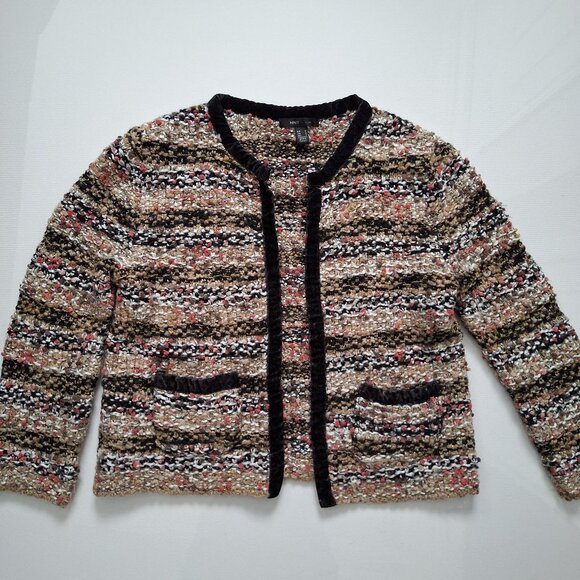Mango Knit Cardigan with Velvet Trim - Picture 1 of 10